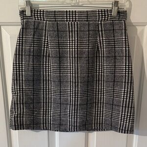 Black and White Plaid Skirt